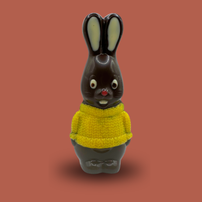 Lapin en pull garnie chocolat noir