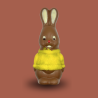 Lapin en pull garnie chocolat lait